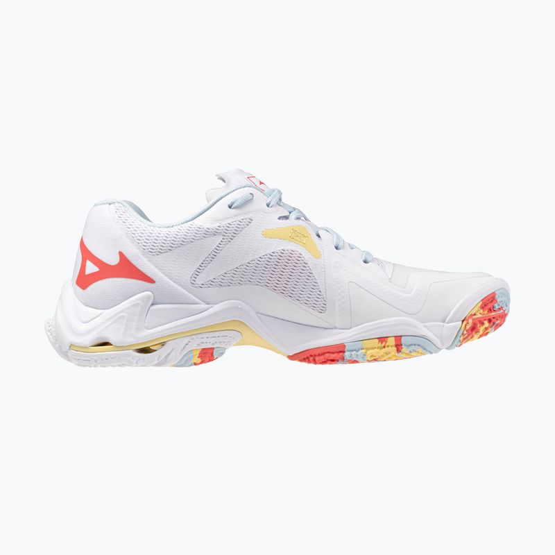 Кросівки волейбольні жіночі Mizuno Wave Lightning Z8 white/calypso coral/pale banan 2