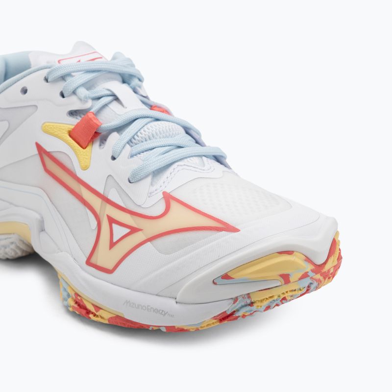 Кросівки волейбольні жіночі Mizuno Wave Lightning Z8 white/calypso coral/pale banan 7