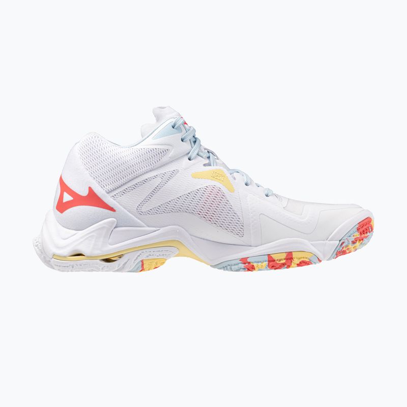 Кросівки волейбольні жіночі Mizuno Wave Lightning Z8 Mid white/calypso coral/pale banan 2