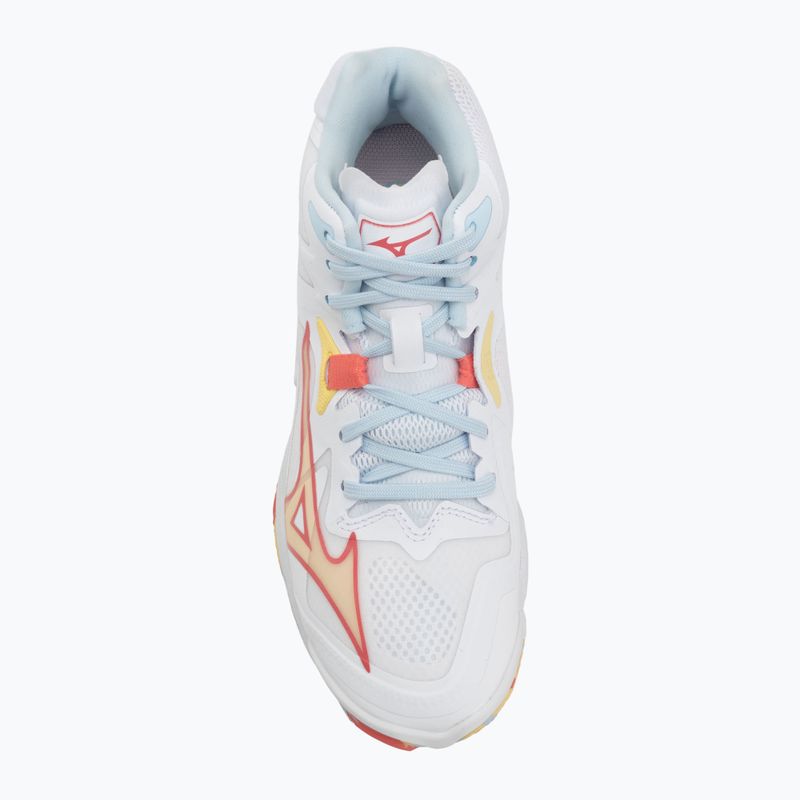 Кросівки волейбольні жіночі Mizuno Wave Lightning Z8 Mid white/calypso coral/pale banan 5