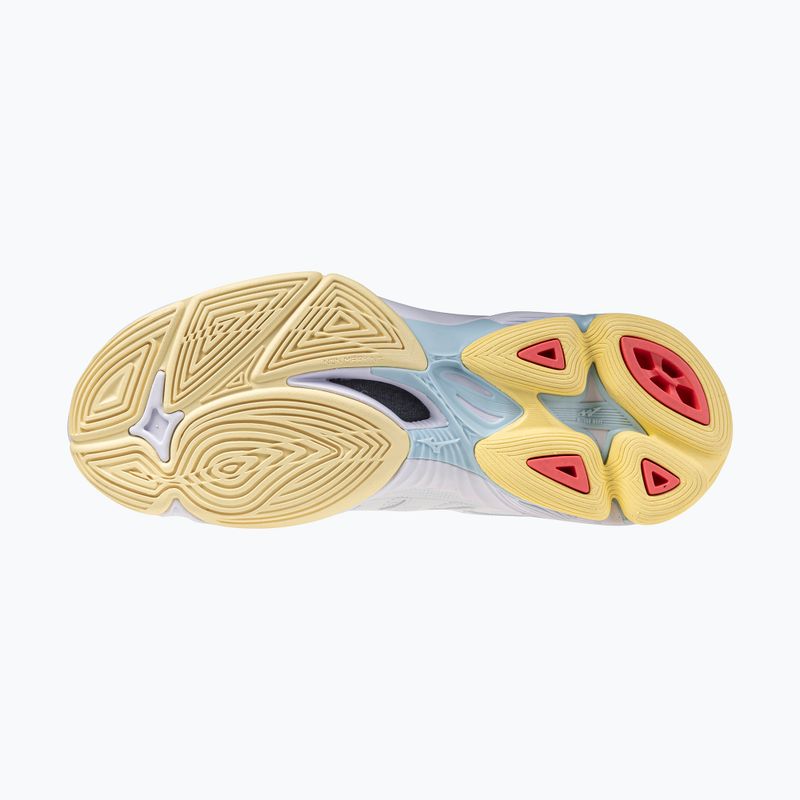 Кросівки волейбольні жіночі Mizuno Wave Voltage 2 white/calypso coral/pale banan 4