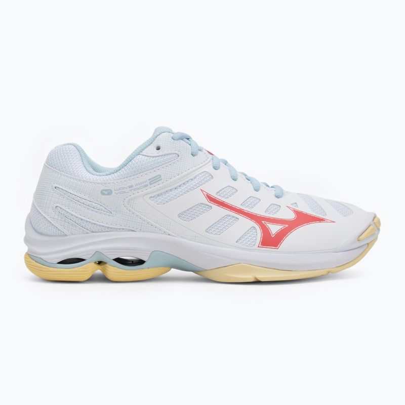 Кросівки волейбольні жіночі Mizuno Wave Voltage 2 white/calypso coral/pale banan 2