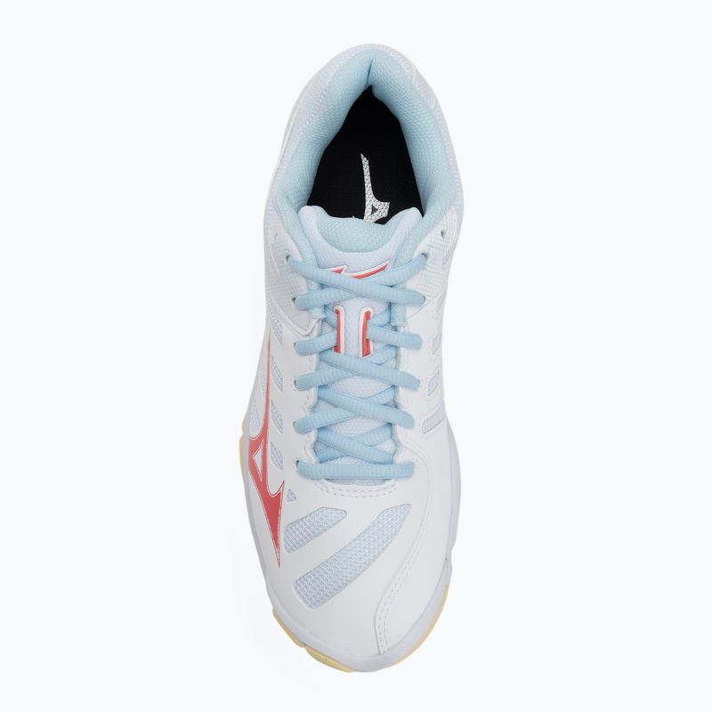 Кросівки волейбольні жіночі Mizuno Wave Voltage 2 white/calypso coral/pale banan 5