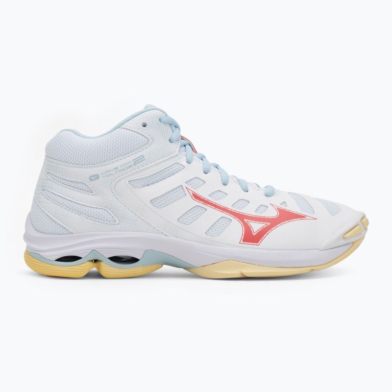 Кросівки волейбольні жіночі Mizuno Wave Voltage 2 Mid white/calypso coral/pale banan 2