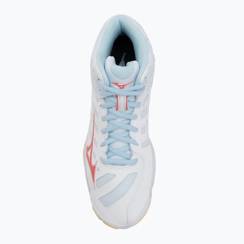 Кросівки волейбольні жіночі Mizuno Wave Voltage 2 Mid white/calypso coral/pale banan 5