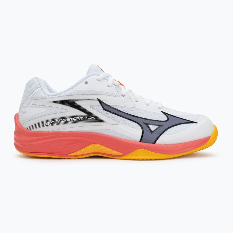 Кросівки волейбольні дитячі Mizuno Lightning Star Z7 white/fiery coral 2/citrus 2