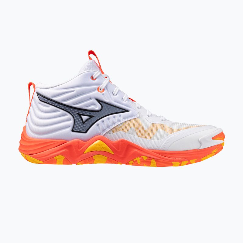 Кросівки волейбольні Mizuno Wave Momentum Elite Mid white/fiery coral 2/citrus 8