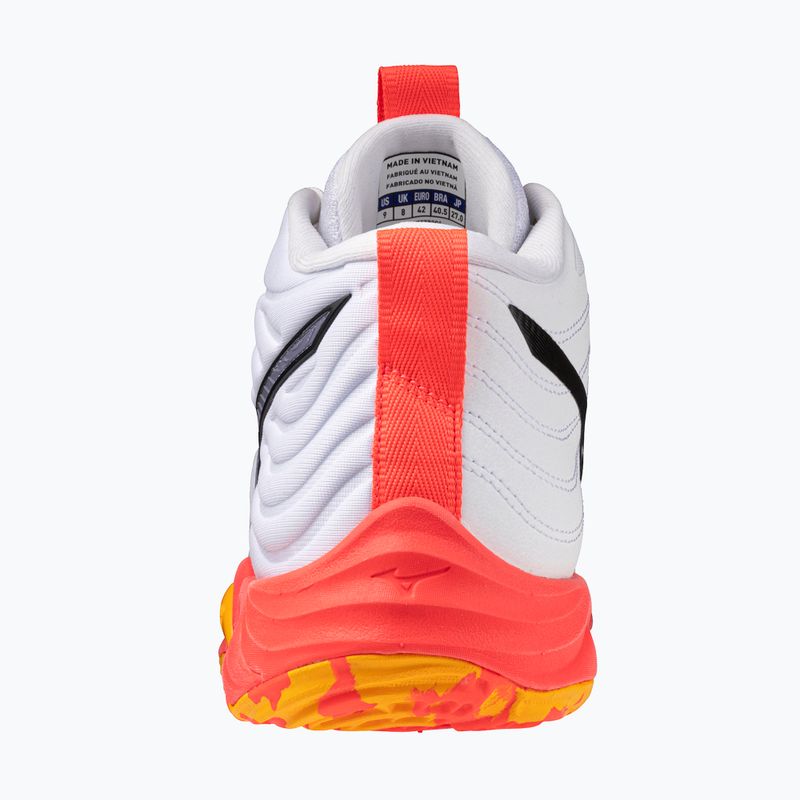 Кросівки волейбольні Mizuno Wave Momentum Elite Mid white/fiery coral 2/citrus 10