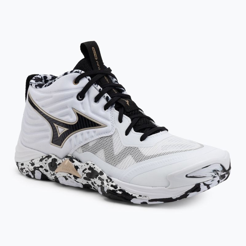 Кросівки волейбольні Mizuno Wave Momentum Elite Mid white/black/ge gold