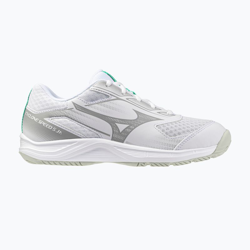 Кросівки волейбольні дитячі Mizuno Cyclone Speed 5 white/black/frozen emerald