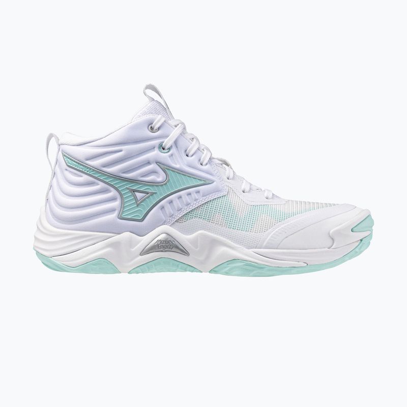 Кросівки волейбольні жіночі  Mizuno Wave Momentum Elite Mid white/blue tint
