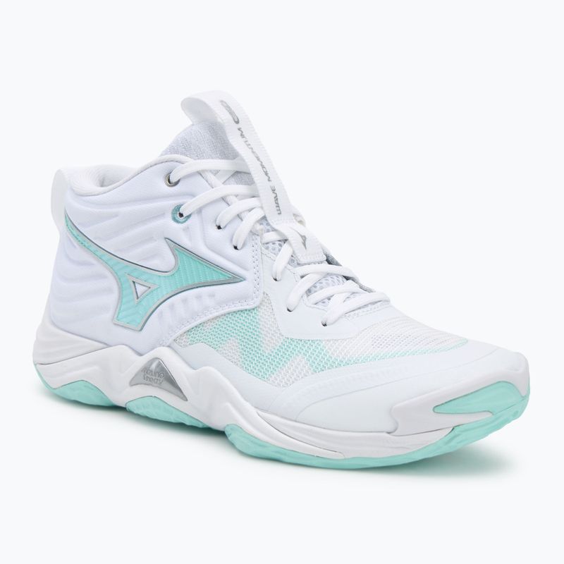 Кросівки волейбольні жіночі  Mizuno Wave Momentum Elite Mid white/blue tint
