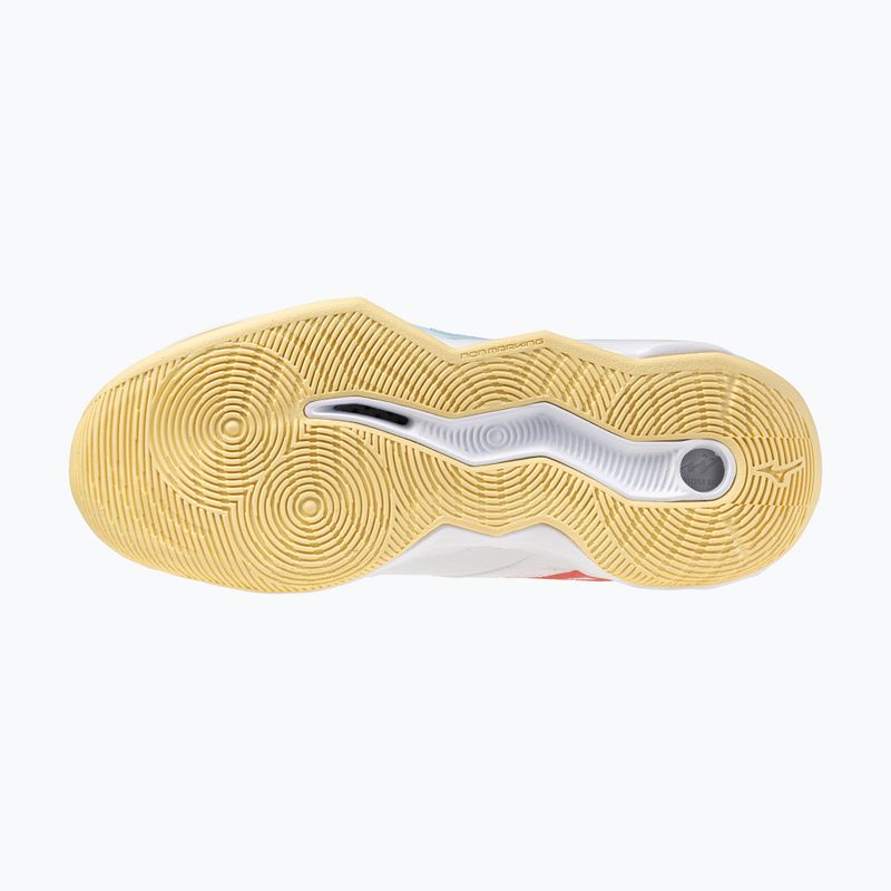 Кросівки волейбольні жіночі Mizuno Wave Momentum Pro white/calypso coral/pale banan 4