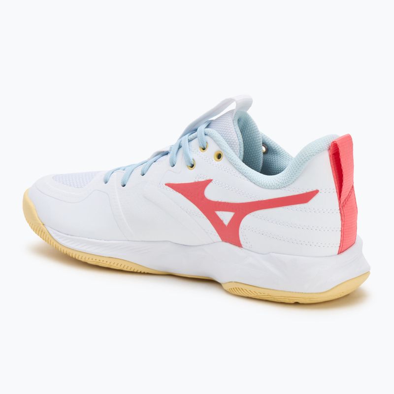 Кросівки волейбольні жіночі Mizuno Wave Momentum Pro white/calypso coral/pale banan 3