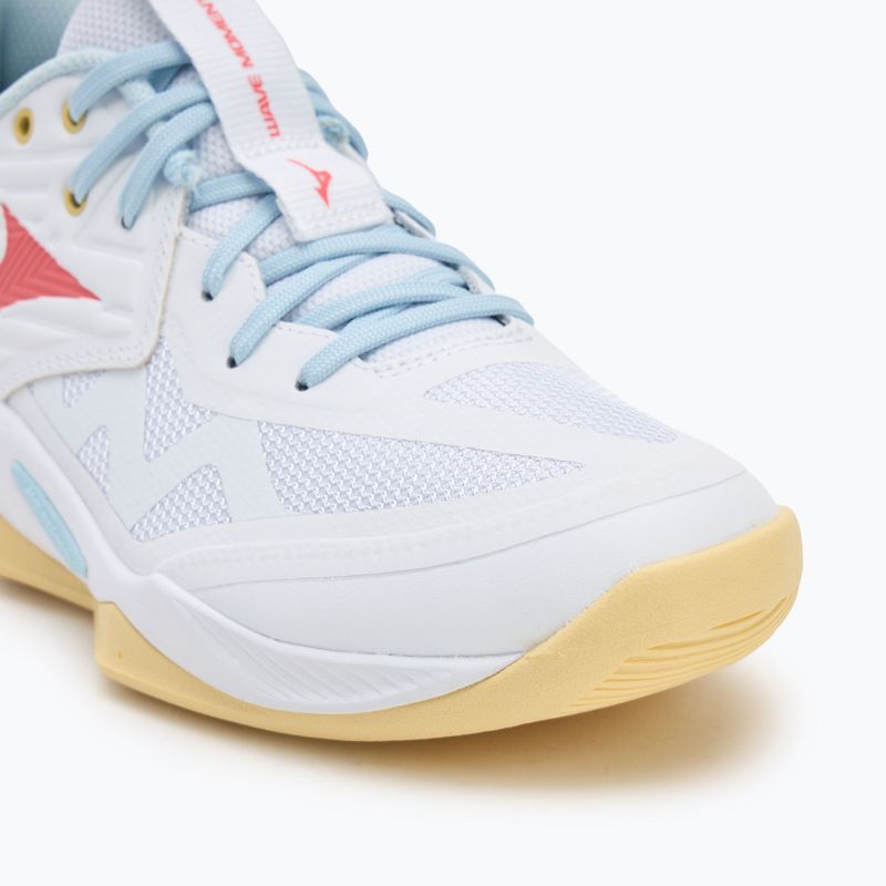 Кросівки волейбольні жіночі Mizuno Wave Momentum Pro white/calypso coral/pale banan 7