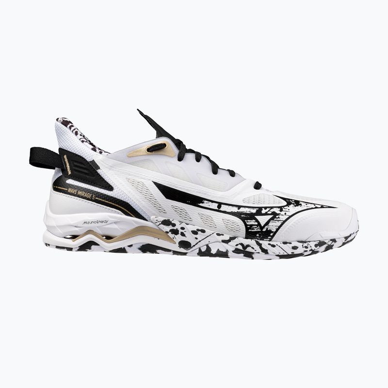 Кросівки гандбольні Mizuno Wave Mirage 5 white/black/ge gold 8