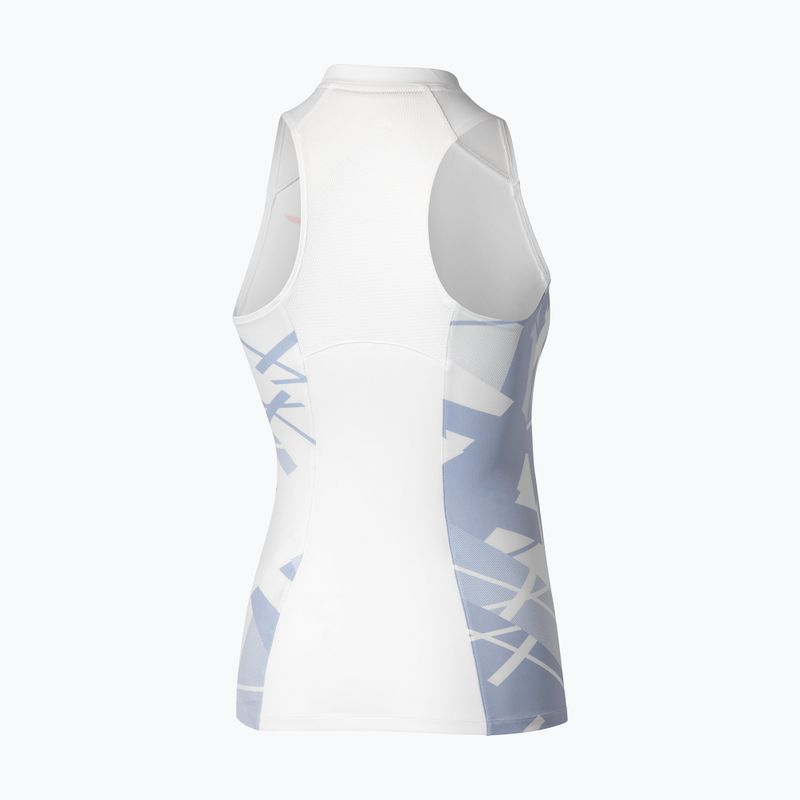 Футболка жіноча Mizuno Daybreakers Printed Tank W white/icelandic blue 2