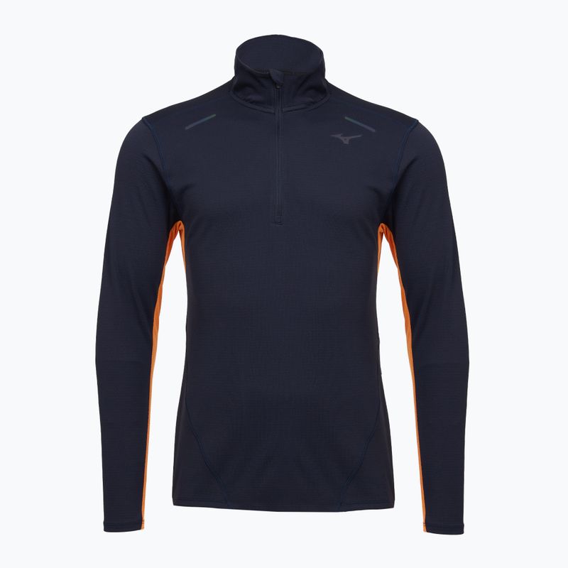 Лонгслів для бігу чоловічий Mizuno Tech Thermal Charge Half Zip baritone blue