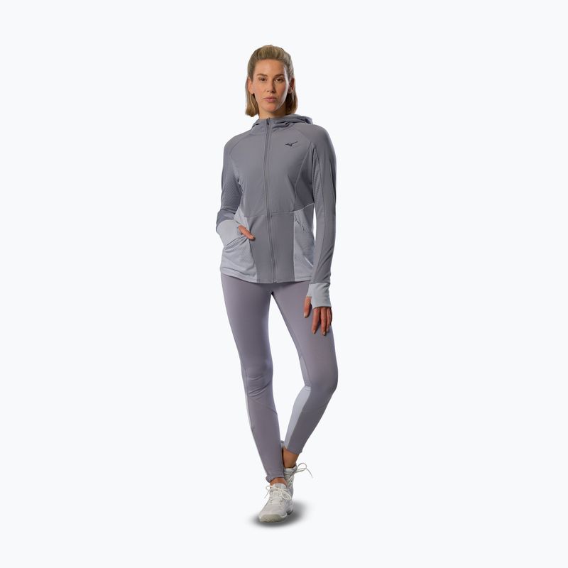 Куртка для бігу жіноча Mizuno Active Warm Hybrid Full Zip Hooded quicksilver 2