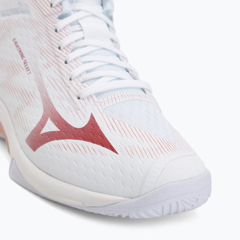 Кросівки волейбольні жіночі Mizuno Lightning Select Mid white/rose elegance/lava falls 7