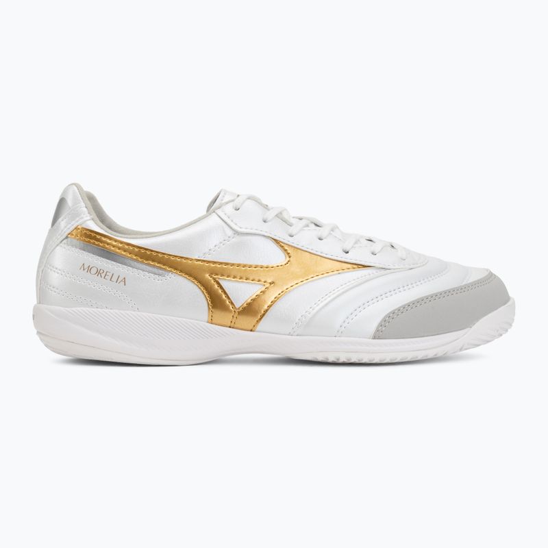 Кросівки футбольні Mizuno Morelia Sala Pro IN white/football gold/galaxy sil 2