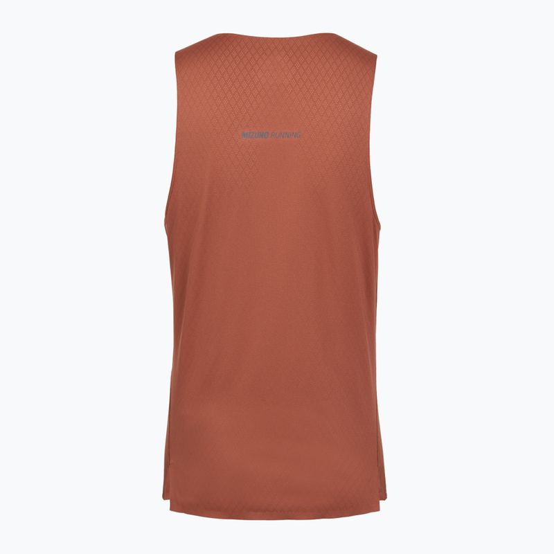 Футболка для бігу чоловіча Mizuno Tech Light Tank copper brown 2