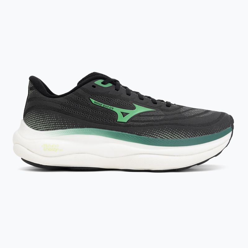 Кросівки для бігу чоловічі Mizuno Wave Sky 9 black/goblin green/alpine green 2