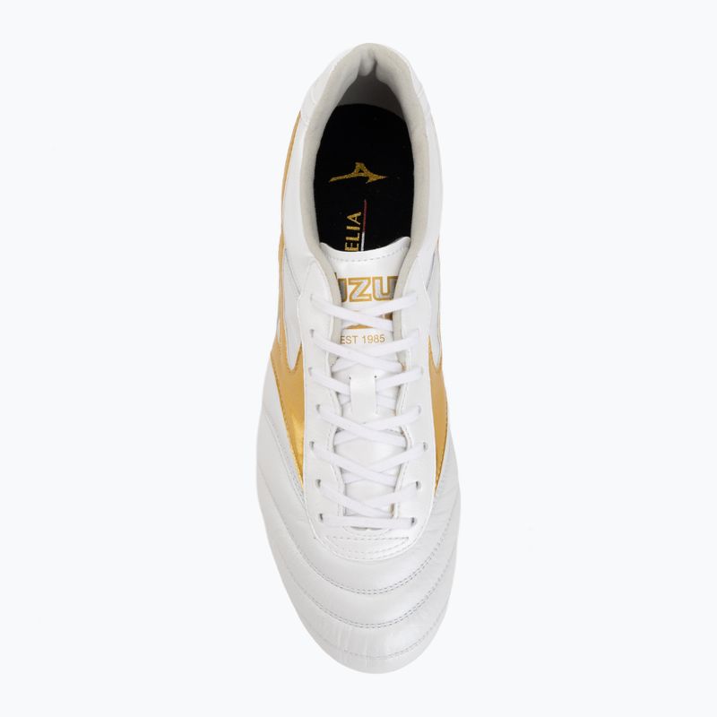 Кросівки футбольні Mizuno Morelia II Elite FG white/football gold/galaxy silver 5