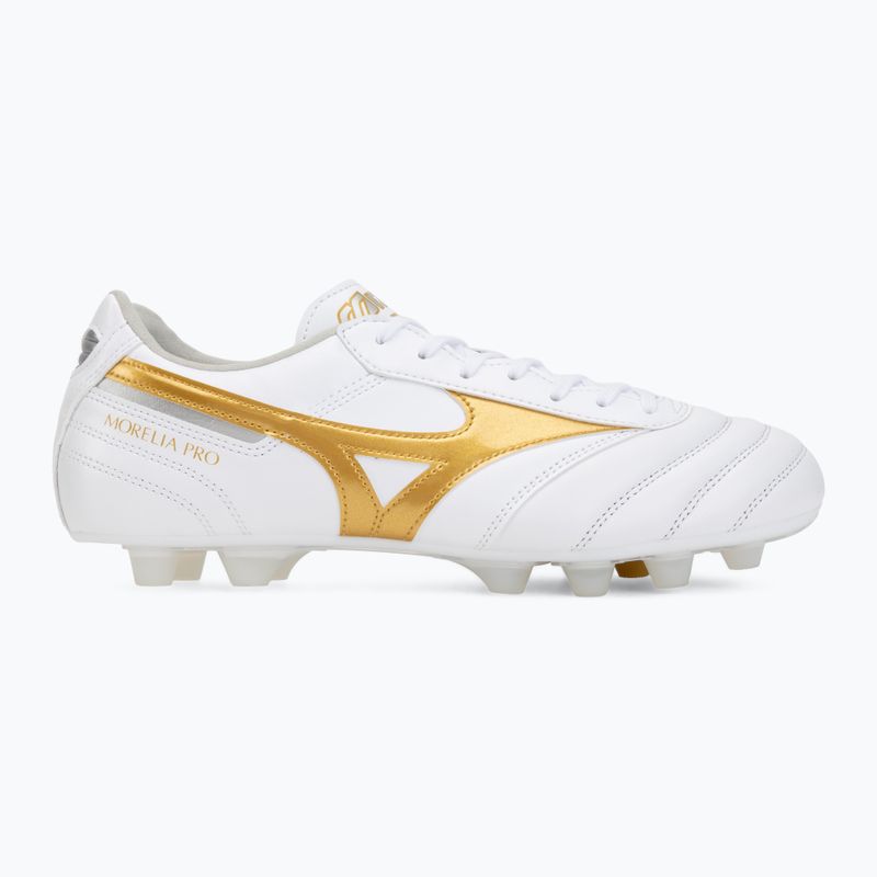 Кросівки футбольні Mizuno Morelia II Pro FG white/football gold/galaxy silver 2