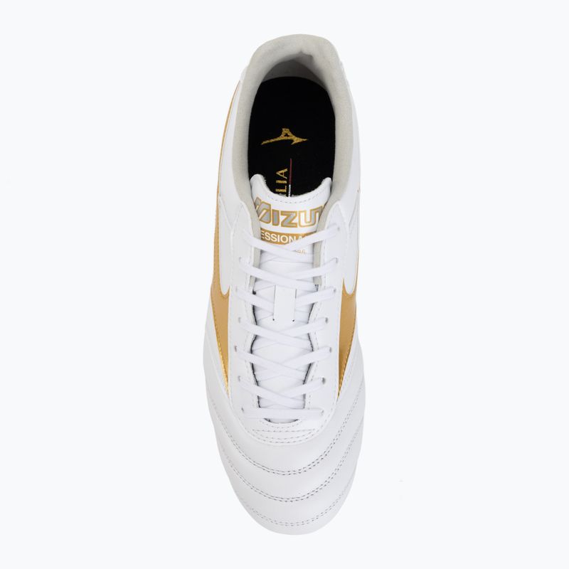 Кросівки футбольні Mizuno Morelia II Pro FG white/football gold/galaxy silver 5