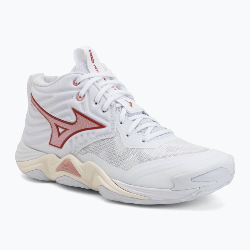 Кросівки волейбольні жіночі Mizuno Wave Momentum Elite Mid white/rose elegance/lava falls