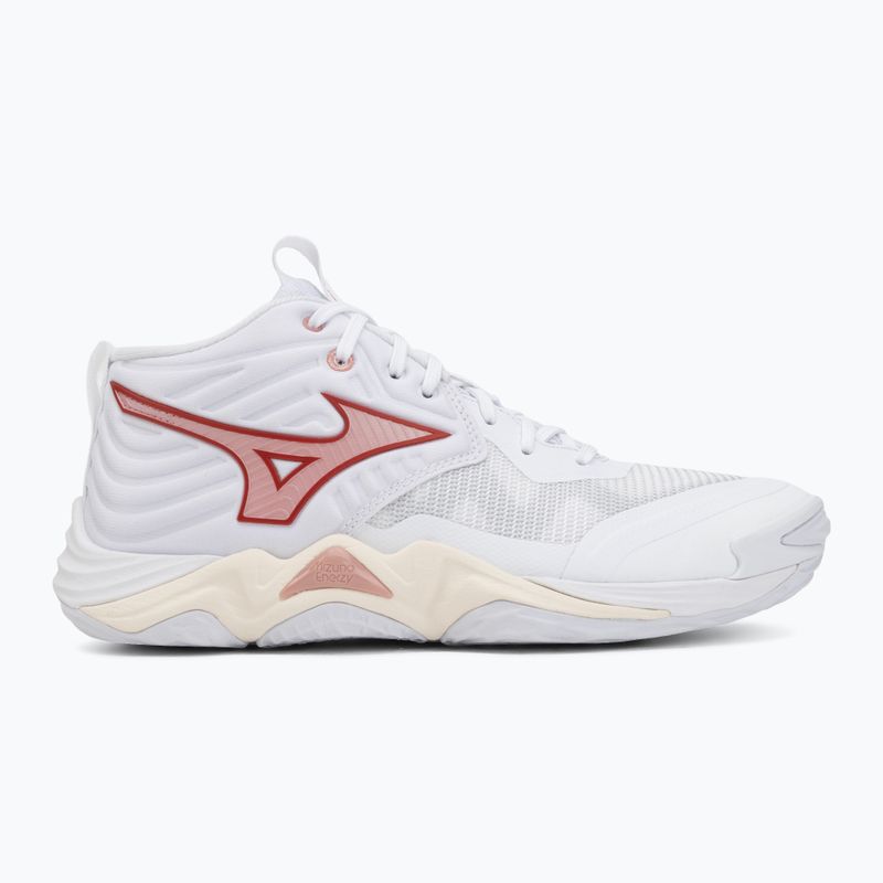Кросівки волейбольні жіночі Mizuno Wave Momentum Elite Mid white/rose elegance/lava falls 2