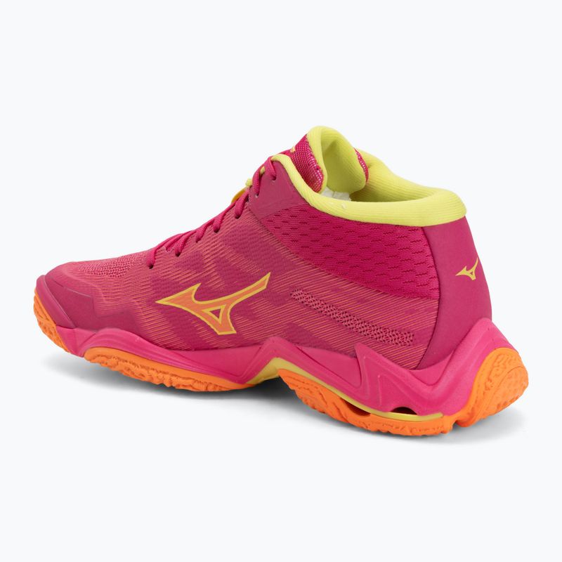 Кросівки волейбольні Mizuno Wave Lightning Elite Mid pink tetra/fortune yellow/light 3