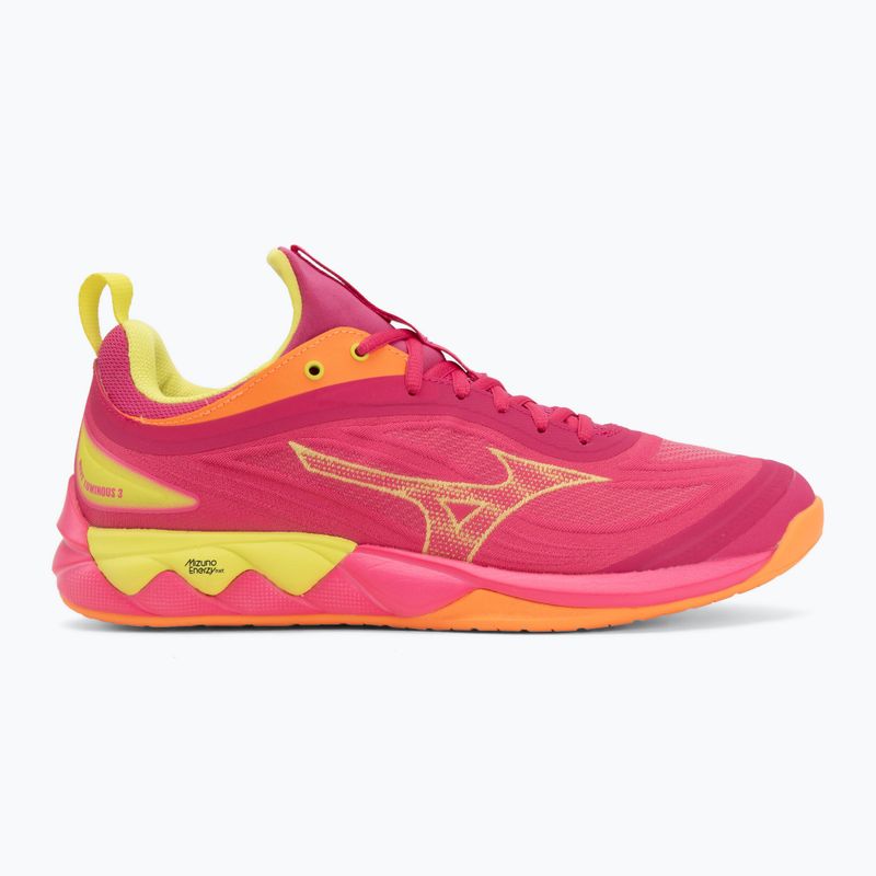 Кросівки волейбольні Mizuno Wave Luminous 3 mugen pink tetra/fortune yellow/ligh 2