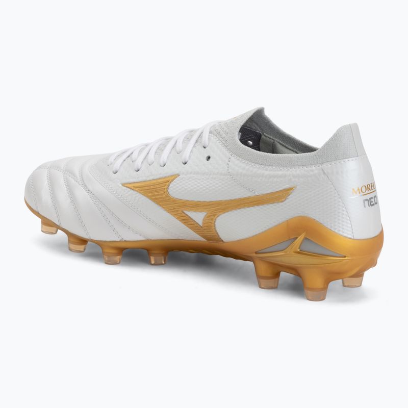 Кросівки футбольні Mizuno Morelia Neo IV Beta Japan FG white/mp gold/cool gray 3c 3