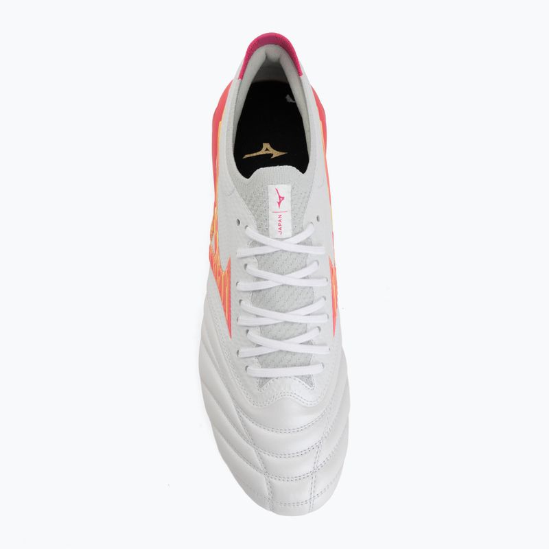 Кросівки футбольні Mizuno Morelia Neo IV Beta Japan FG white/pink tetra/fuchsia purple 5