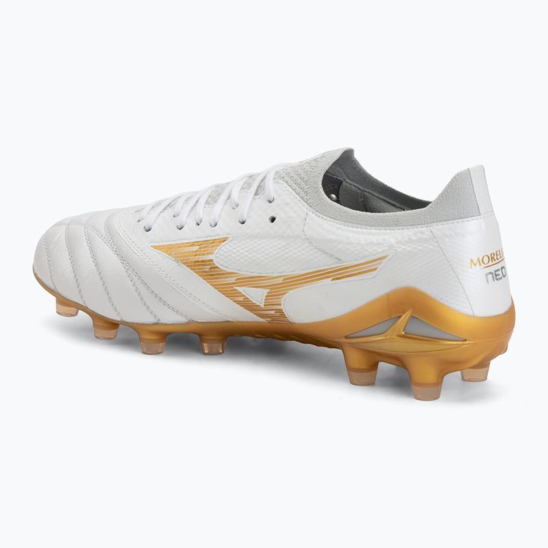 Кросівки футбольні Mizuno Morelia Neo IV Beta Elite FG white/mp gold/cool gray 3c 3