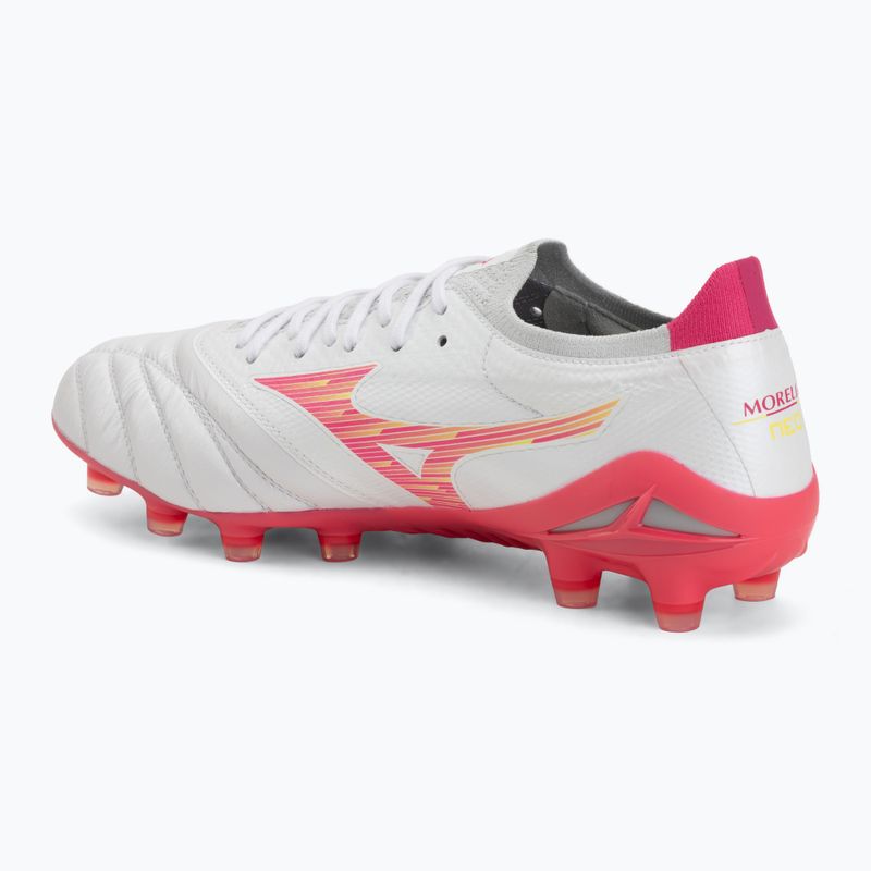 Кросівки футбольні Mizuno Morelia Neo IV Beta Elite FG white/pink tetra/fuchsia purple 3