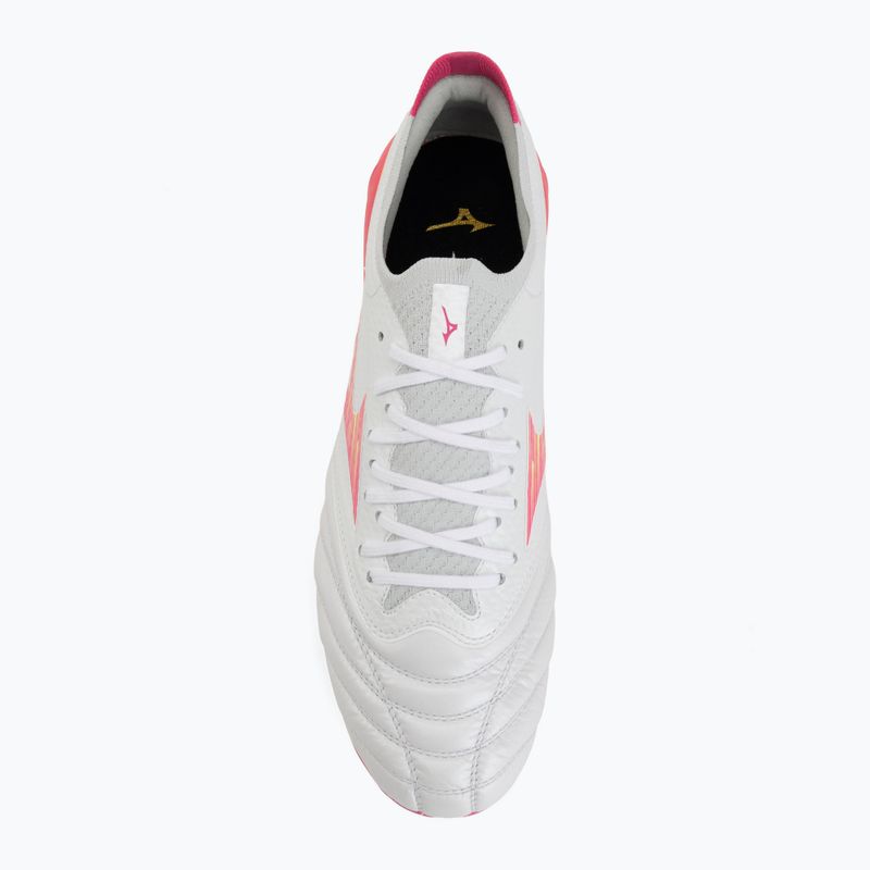 Кросівки футбольні Mizuno Morelia Neo IV Beta Elite FG white/pink tetra/fuchsia purple 5