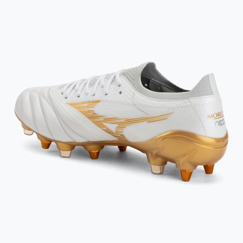 Кросівки футбольні Mizuno Morelia Neo IV Beta Elite Mix white/mp gold/cool gray 3c 3