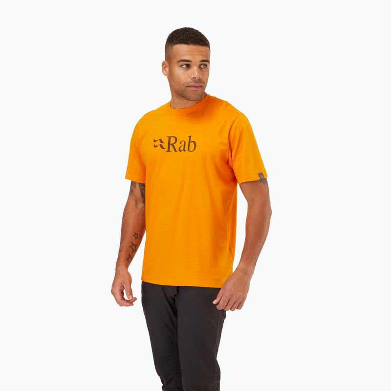 Футболка трекінгова чоловіча Rab Stance Logo SS помаранчева QCB-08-SUN