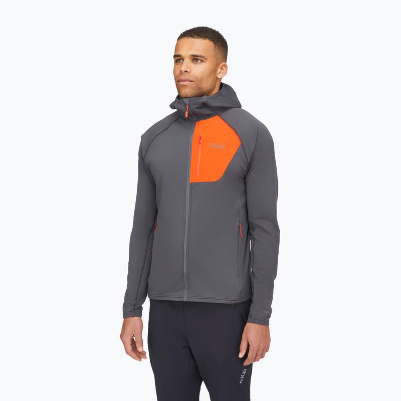 Чоловіча толстовка Rab Superflux Hoody graphene/firecracker 2