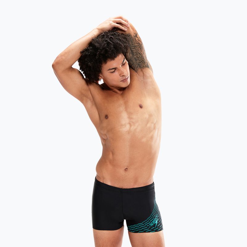 Плавки чоловічі Speedo Medley Logo Aquashort чорно-блакитні 8-1135406870 5