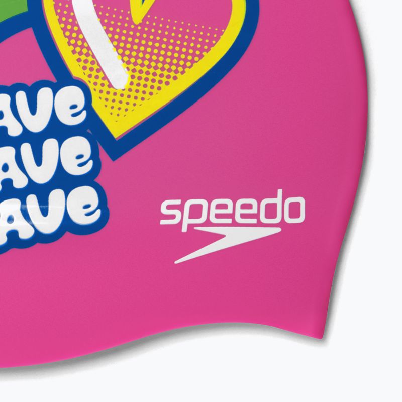 Шапочка для плавання дитяча Speedo Printed Silicone Junior рожева 8-0838614636 4