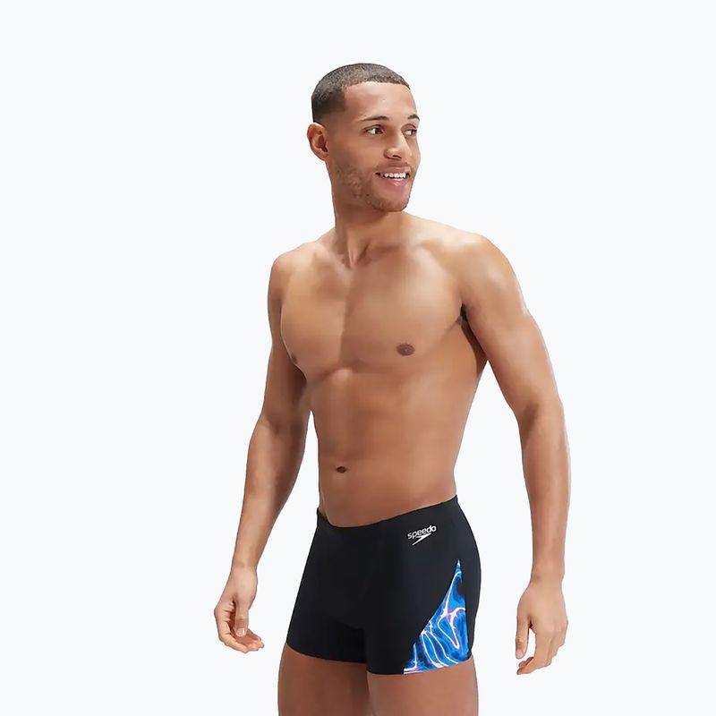 Чоловічі плавки-боксери Speedo Allover Digi V-Cut чорні/сині 8