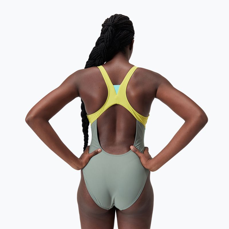 Купальник суцільний жіночий Speedo Zip Colorblock soft olive 2