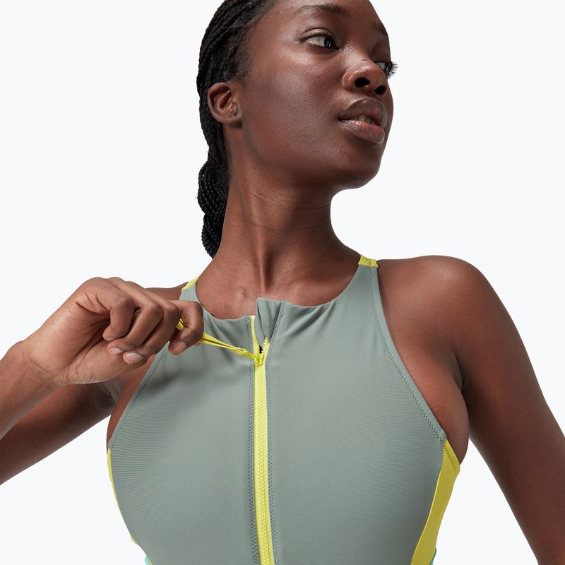 Купальник суцільний жіночий Speedo Zip Colorblock soft olive 3