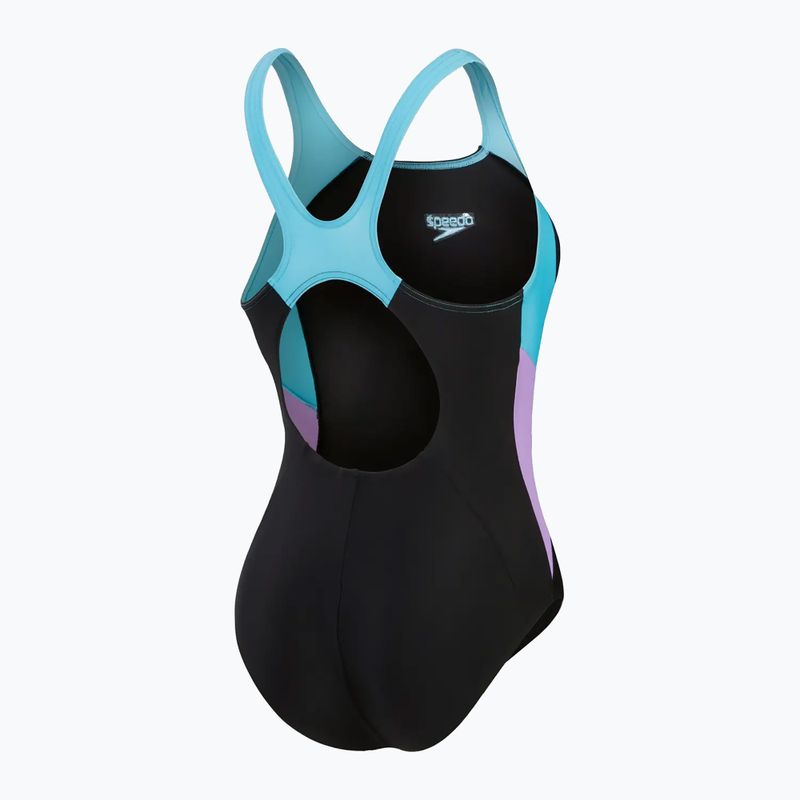 Купальник суцільний жіночий Speedo Colourblock Splice Muscleback black/sweet purple/picton blue 3