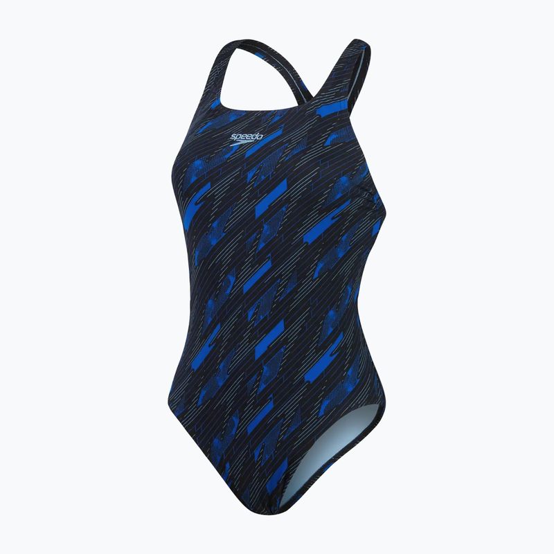 Купальник суцільний жіночий Speedo HyperBoom Allover Medalist black/true cobalt/curious blue 2