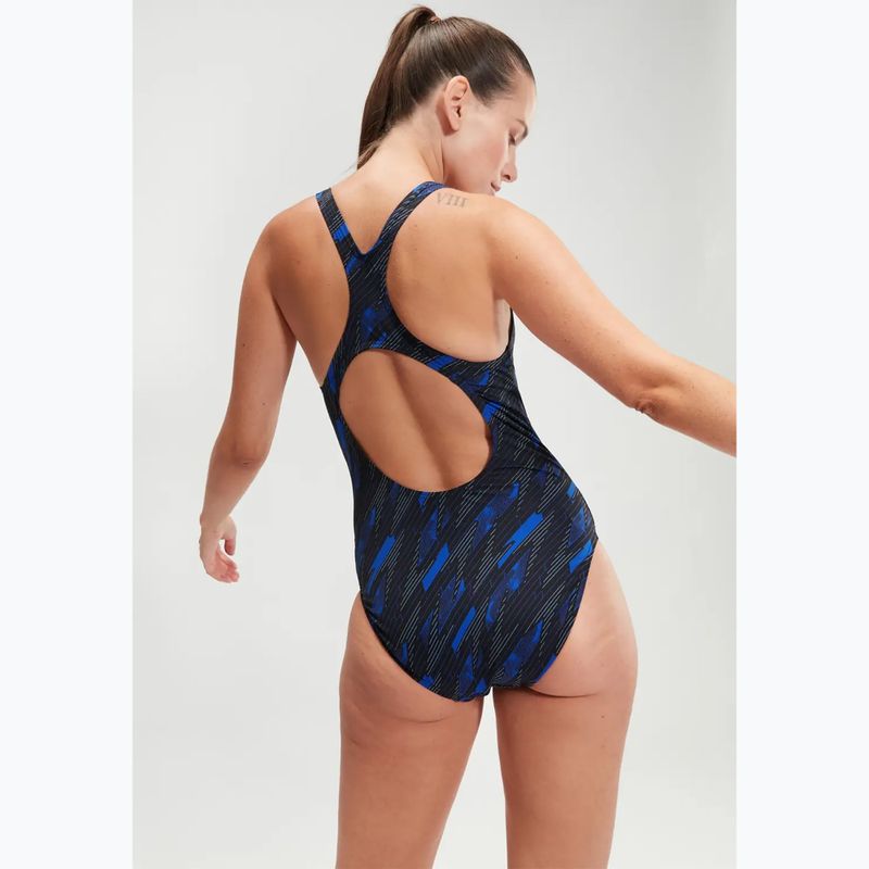 Купальник суцільний жіночий Speedo HyperBoom Allover Medalist black/true cobalt/curious blue 7